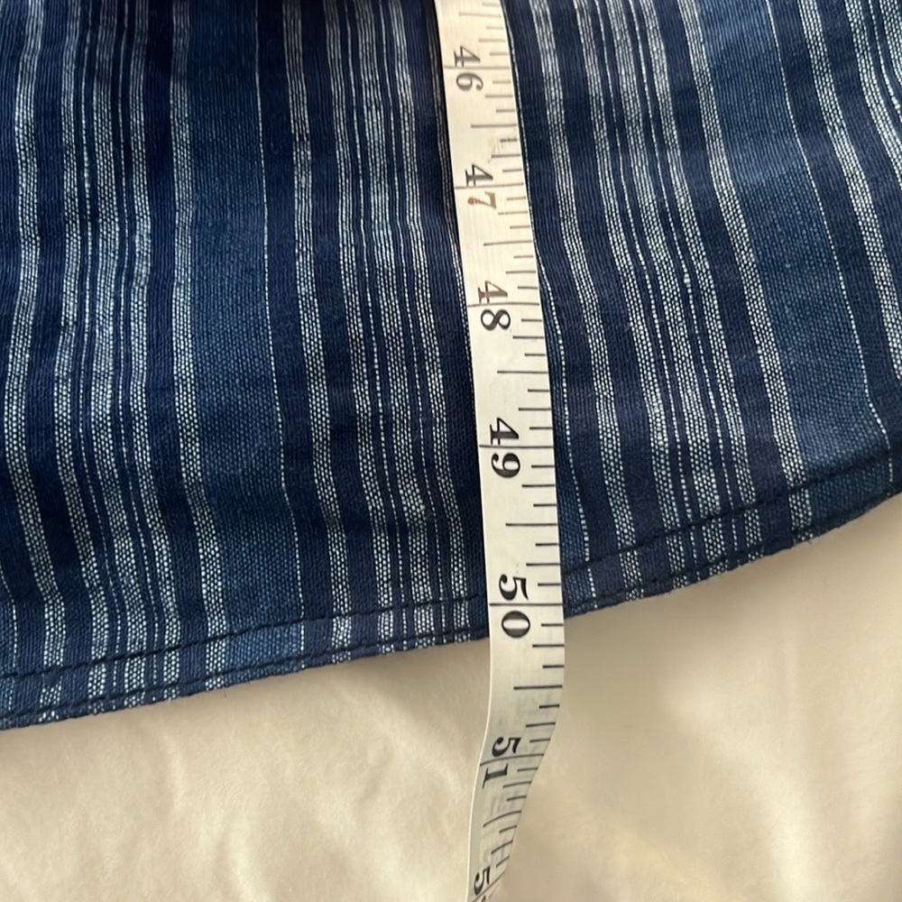 Tory Burch, Navy White Striped Cotton Kaftan Dress Resort Tunic Boho EUC Size L - Picture 11 of 11